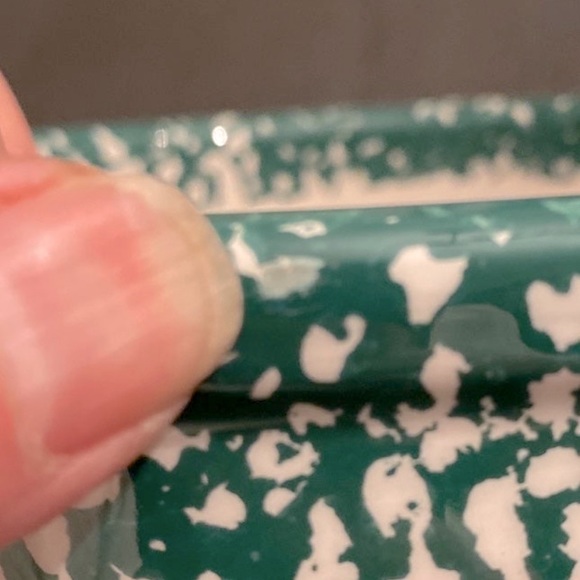 Furio Italy Hand Painted Spongeware Christmas Tree Serving Bowl - Picture 2 of 5